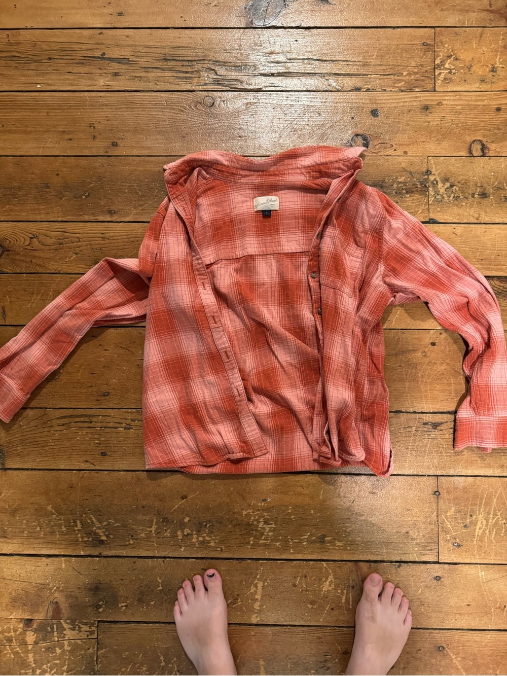 Universal Thread Coral Plaid Lightweight Hooded Shirt Jacket